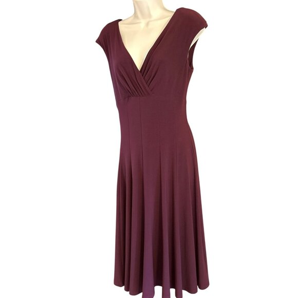 American Living Vintage Y2K Purple Cap Sleeve Midi Baby Doll Dress Size 10 Flowy - Picture 1 of 5